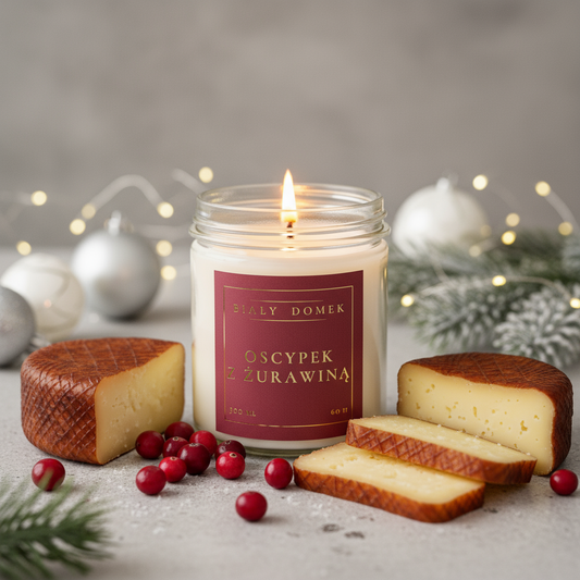 Oscypek z żurawiną - świeca sojowa