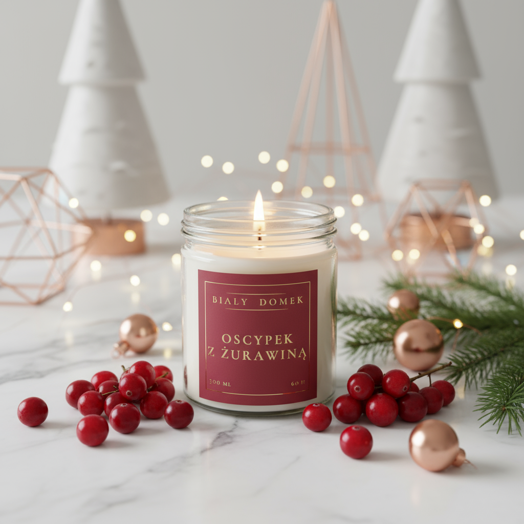 Oscypek z żurawiną - świeca sojowa