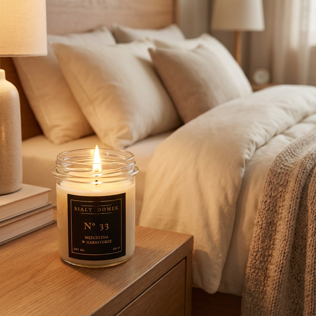 Mężczyzna w garniturze - świeca sojowa