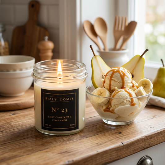Lody gruszkowe z bananem - świeca sojowa