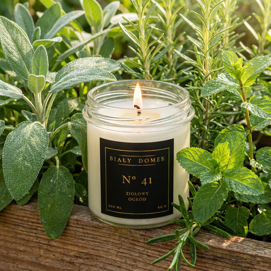 Ziołowy ogród - świeca sojowa