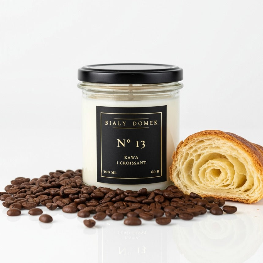 Kawa i croissant - świeca sojowa