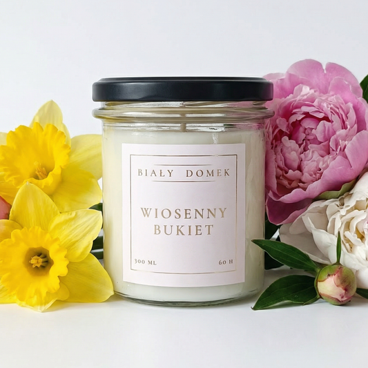 Wiosenny bukiet - świeca sojowa