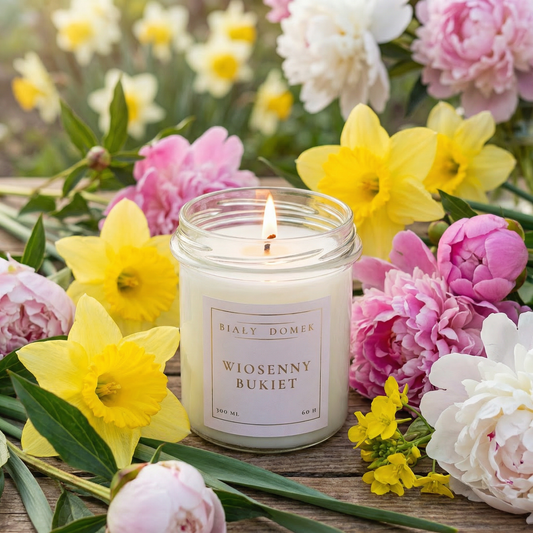 Wiosenny bukiet - świeca sojowa
