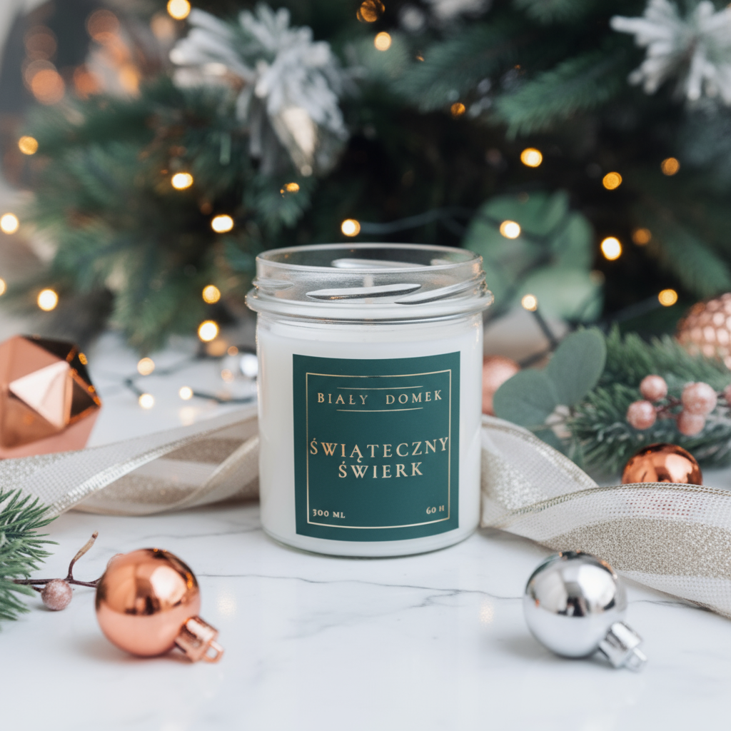 Świąteczny świerk - świeca sojowa