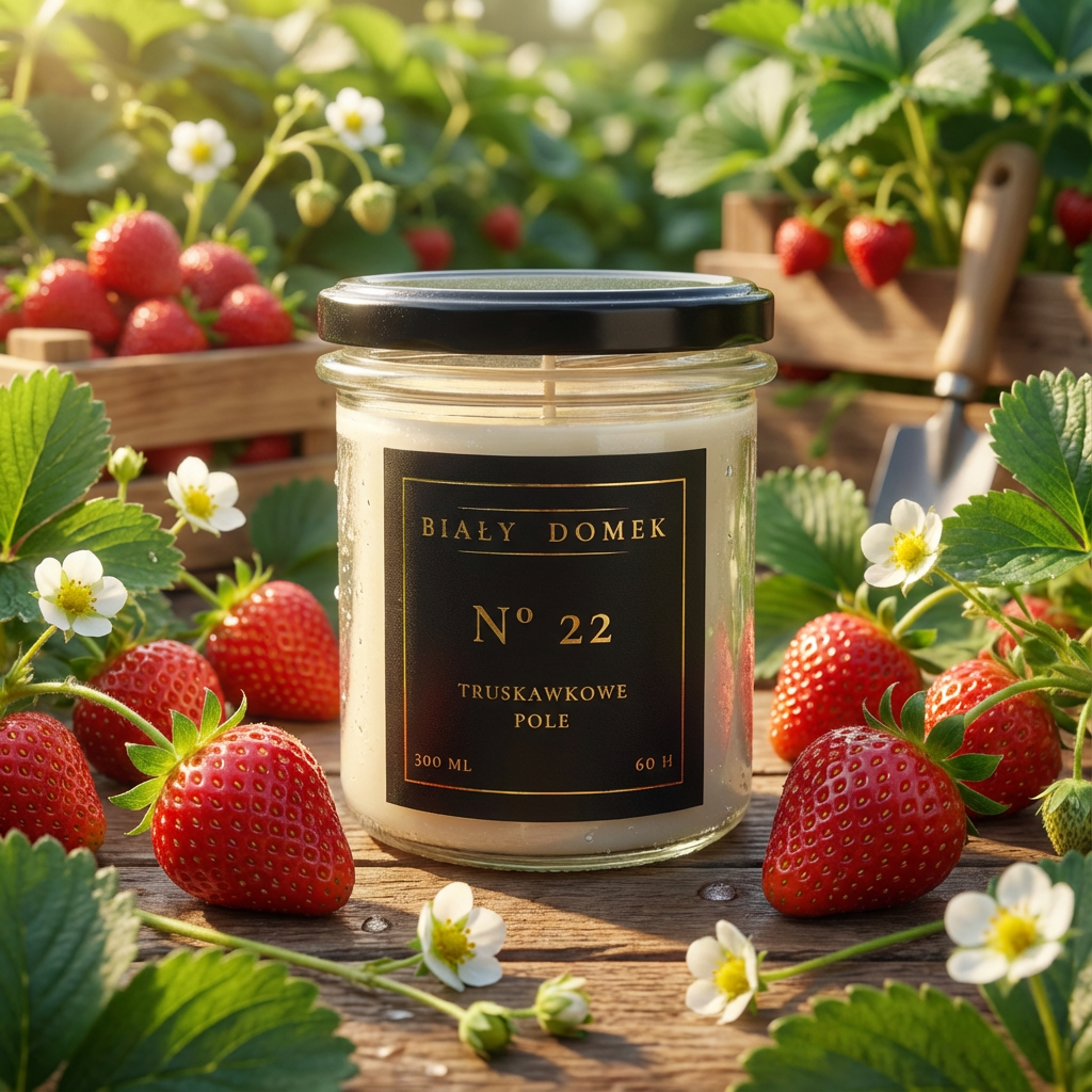 Truskawkowe pole - świeca sojowa