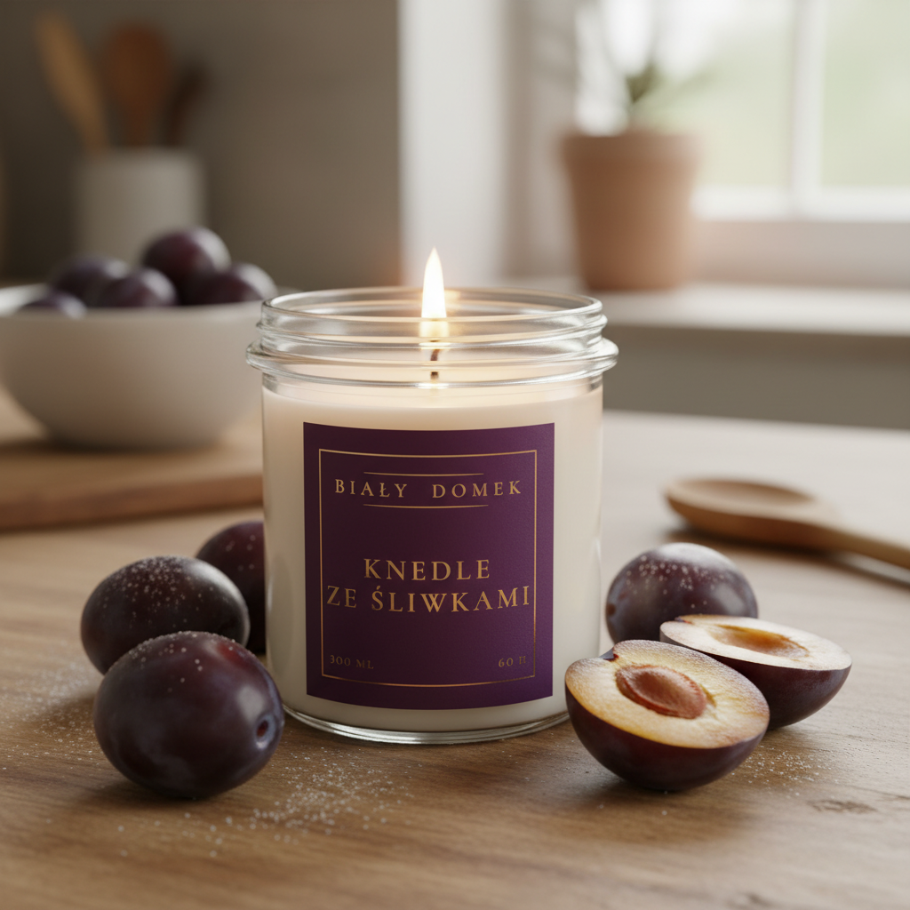Knedle ze śliwkami - świeca sojowa