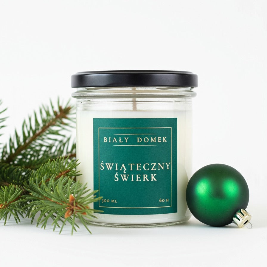 Świąteczny świerk - świeca sojowa