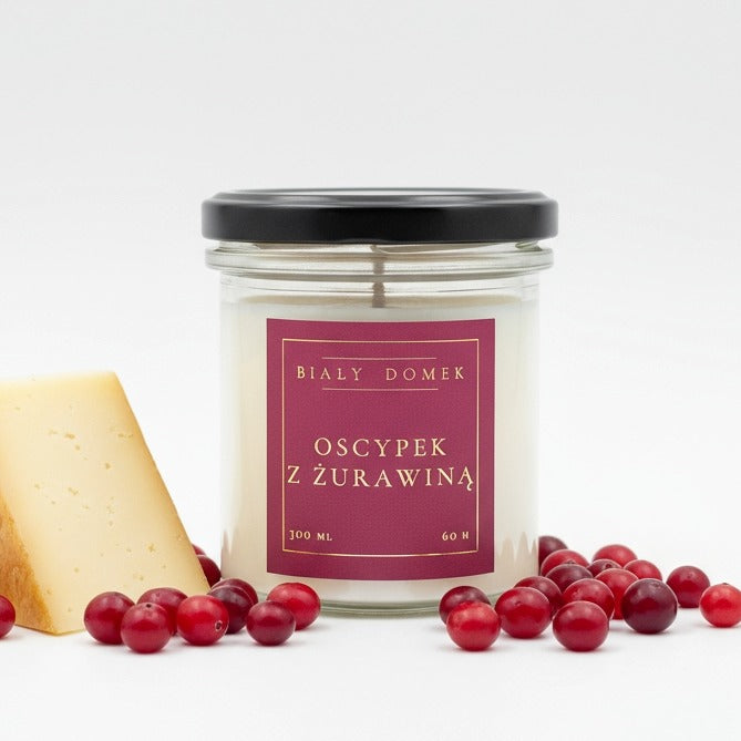 Oscypek z żurawiną - świeca sojowa