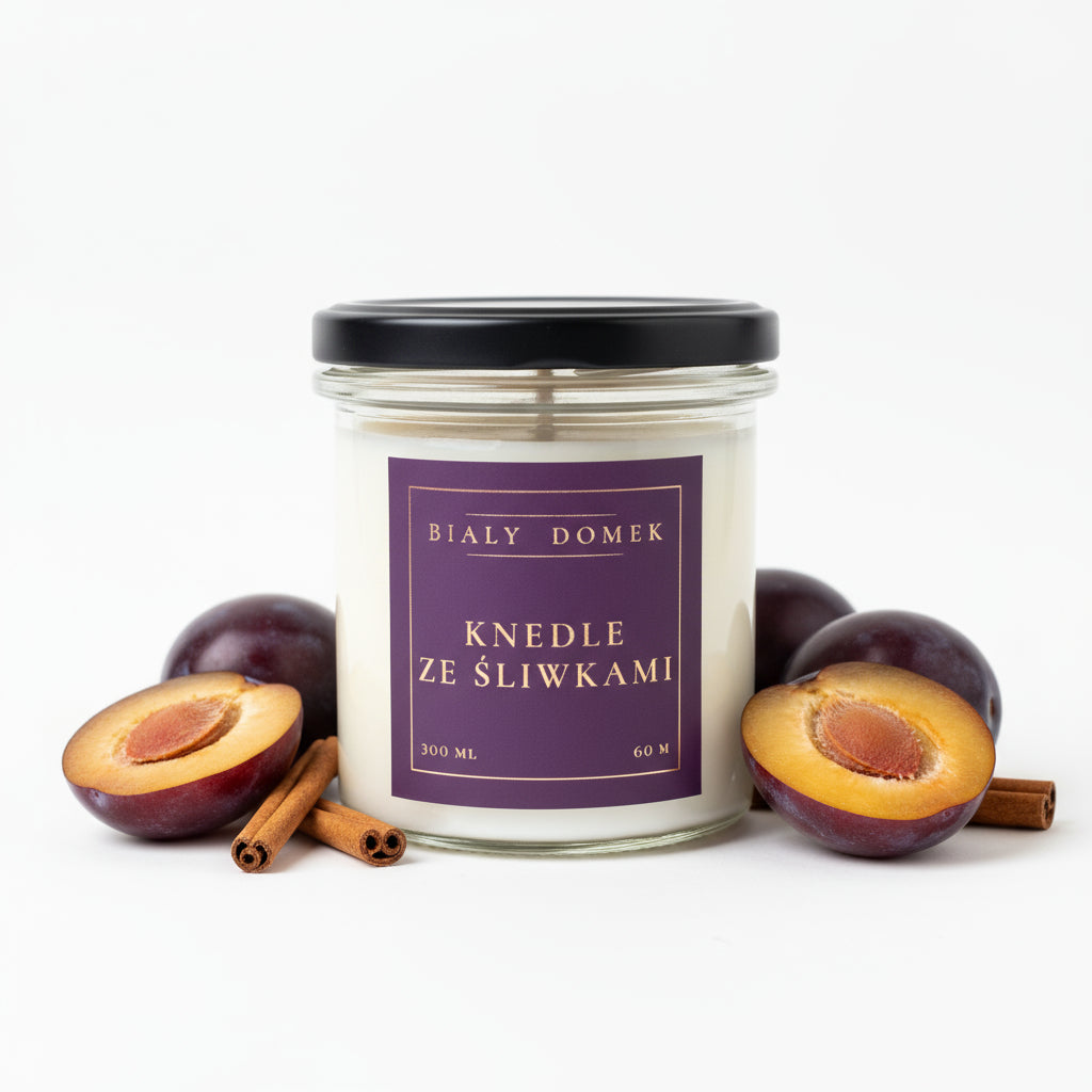 Knedle ze śliwkami - świeca sojowa